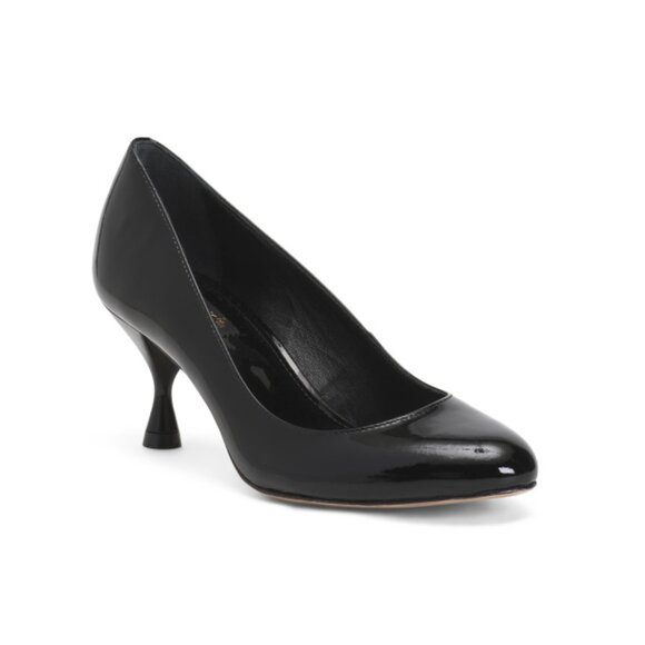 LARROUDE Black Handmade In Brazil Patent Leather Michelle Low Pumps